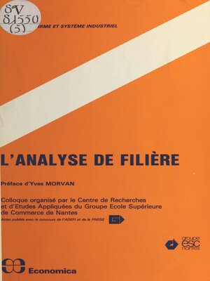 cover image of L'analyse de filière